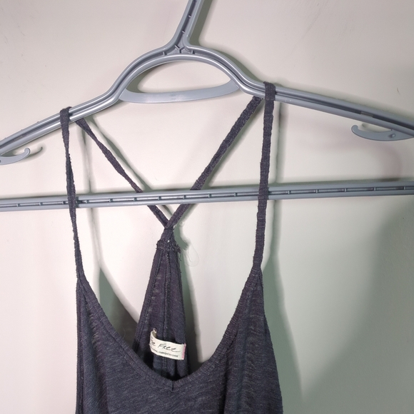 Free People Hibiscus Tunic Mini Dress Charcoal Grey Medium Trapeze Loose & Flowy - Picture 6 of 10